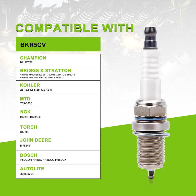 Harbot (Pack of 2) 491055 Spark Plug for BS 491055S 491055T 805015 72347 792015 692051 Champion RC12YC RC12YX 759-3336 - Image 2